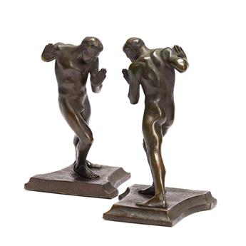 HARRIET WHITNEY FRISHMUTH (1880-1980) Pushing Men Bookends.